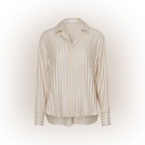 RIANI Striped Gold Voile Blouse Size 38 Women’s New With Tags Luxurious